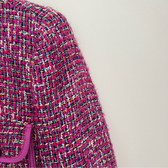 J Crew Women's Fitted Blazer Jacket in Autumn Tweed Pink Multi Size 8 - Picture 5 of 11